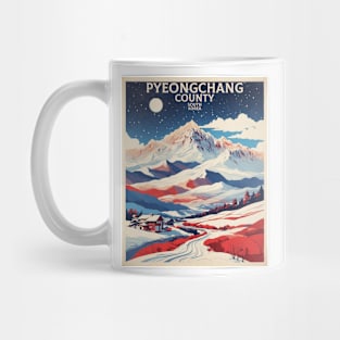 Pyeongchang County South Korea Starry Night Travel Tourism Retro Vintage Mug